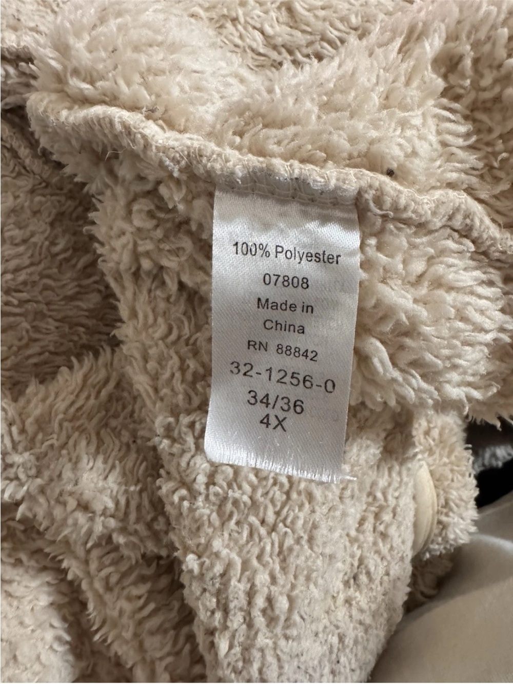 Woman Within Plush Cream Teddy Zip-Up Jacket - Picture 10 of 11